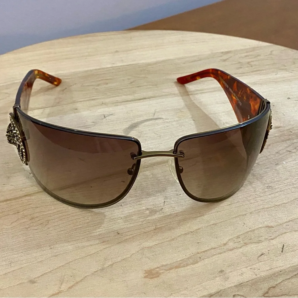 Ed Hardy EHS 039 Love Kills Slowly 3‎ Sunglasses Tortoise Sz 78-16-112 Skull